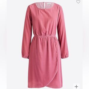 J. Crew Velvet Tulip Hem Dress Guava Berry Size 6